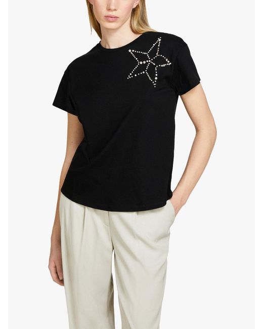 Sisley Black Rhinestone Star T-shirt