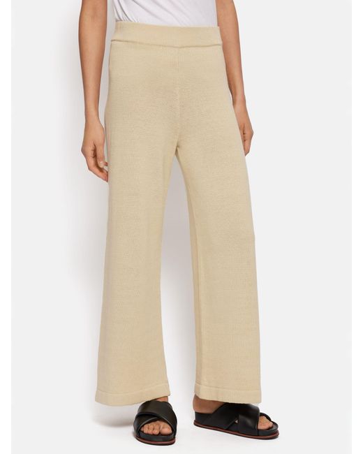 Jigsaw Natural Linen Cotton Blend Knitted Pull-on Trousers