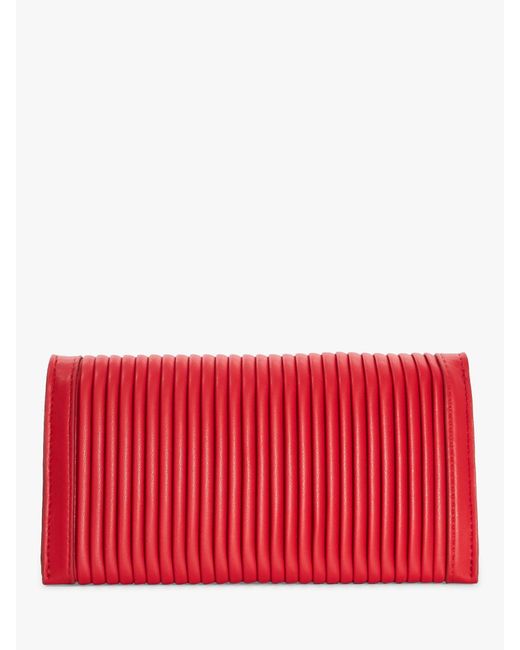 Dune Red Serenities Pleated Clutch Bag