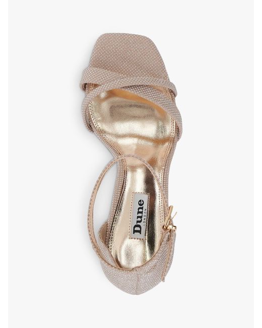 Dune White Madrina Textured Metallic Cross Strap Sandals
