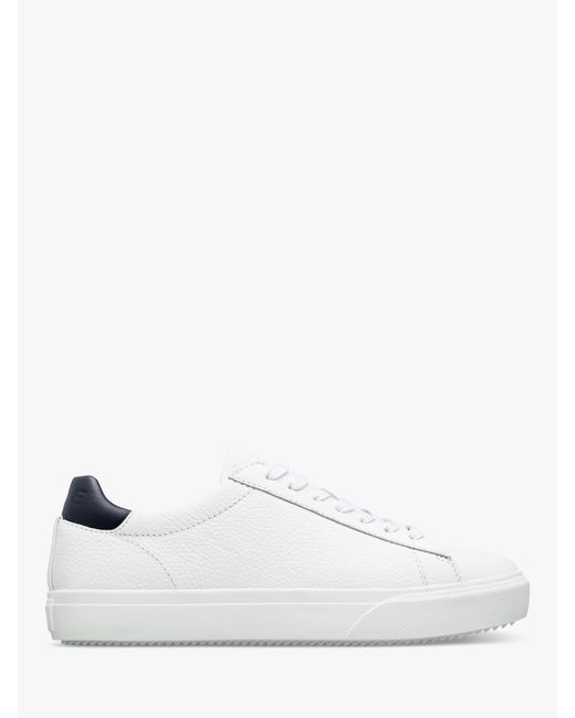 CLAE White Bradley Venice Leather Lace Up Trainers for men