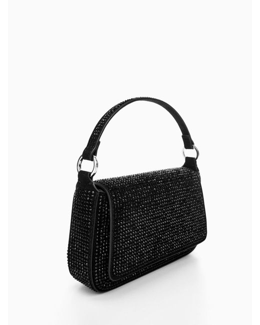Mango Black Selina Embellished Handbag