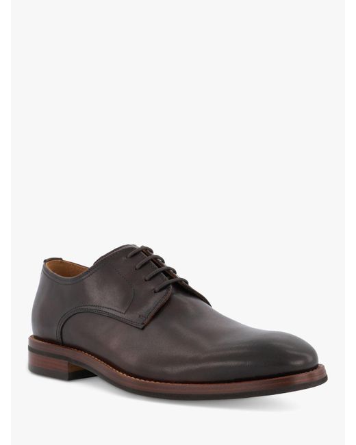 Dune Brown Sinclairs Lace Up Gibson Shoes for men