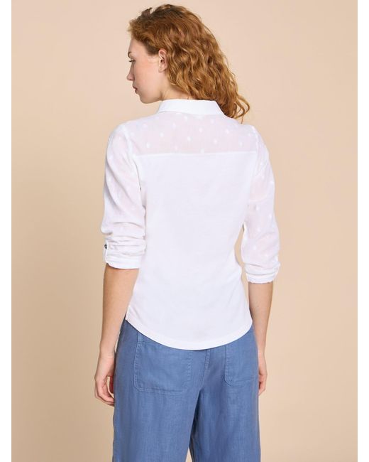 White Stuff Blue Annie Jersey Shirt
