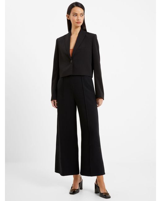 French Connection Black Echo Cropped Crepe Blazer
