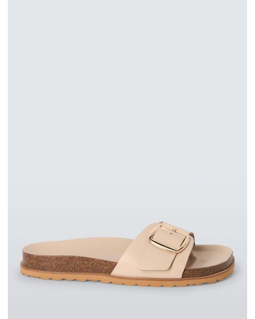 John Lewis Natural Lyon Leather Single Buckle Footbed Sandals