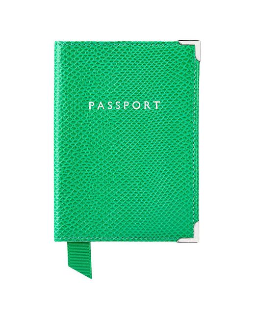Aspinal Green Plain Passport Cover