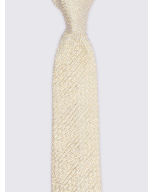 Moss Bros White Champagne Textured Tie for men