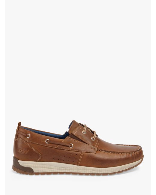 Pod Brown Riley Leather Boat Shoes for men