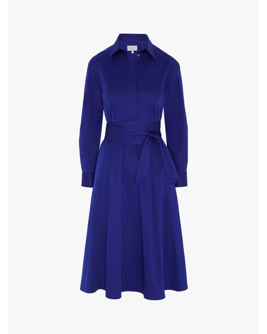 Jasper Conran Blue Blythe Full Skirt Midi Shirt Dress
