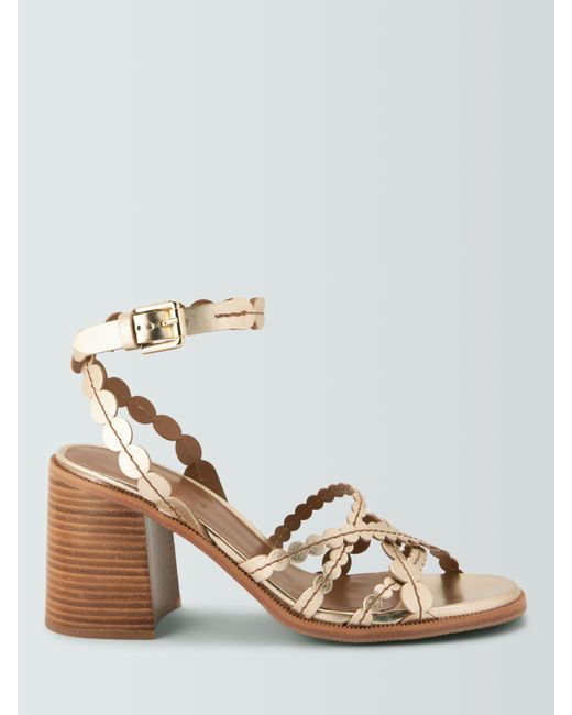 See By Chloé Metallic Kaddy Leather Circle Strap Sandals