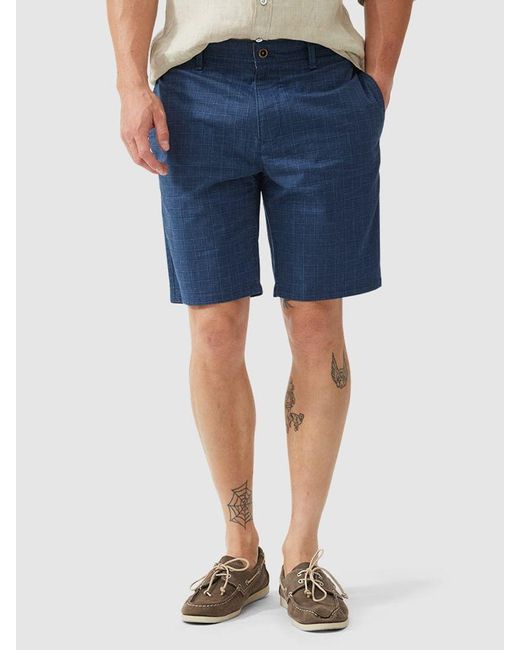 Rodd & Gunn Blue Sacred Hill Cotton Straight Fit Bermuda Shorts for men
