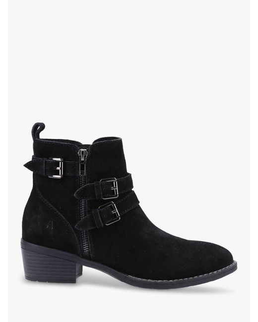 Hush Puppies Black Jenna Suede Ankle Boots