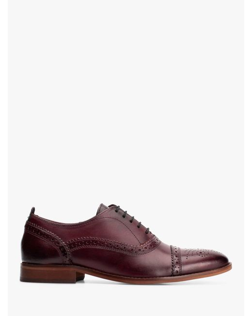 Base London Purple Cast Washed Leather Oxford Shoes for men