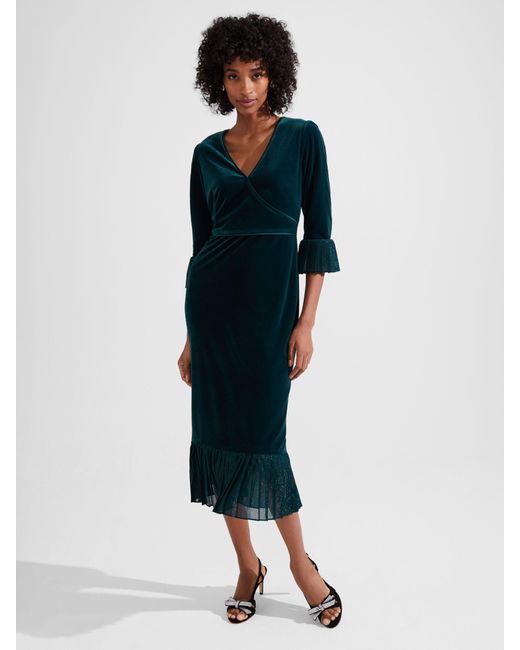 Hobbs blue velvet dress sale