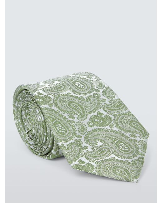 John Lewis Green Silk Paisley Tie for men