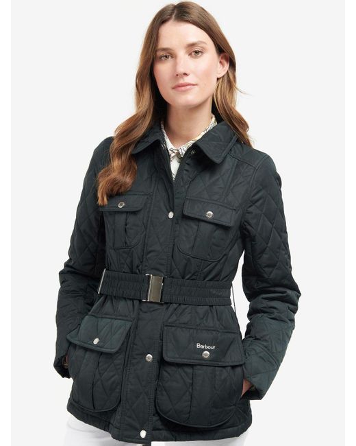 Barbour Belted Defence Quilted Jacket in Blue | Lyst UK