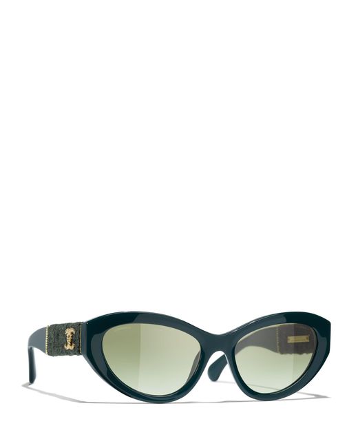Chanel Cat Eye Sunglasses Ch5513 Green Vandome/green Gradient