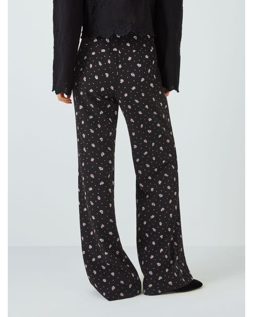 FABIENNE CHAPOT Black Puck Floral Spot Print Flared Trousers