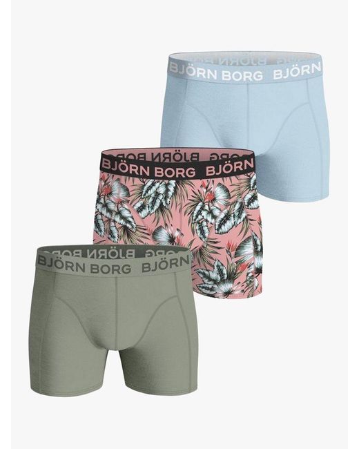 Björn Borg White Cotton Stretch Leaf Print Boxers for men