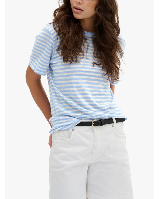 My Essential Wardrobe Blue Lisa Striped Short Sleeve T-shirt