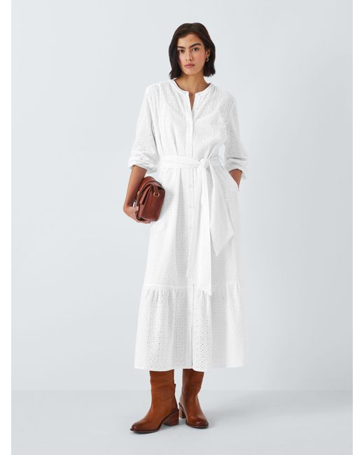 Barbour White Tomorrow's Archive Piper Maxi Shirt Dress