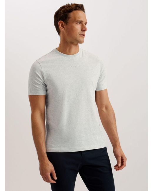 Ted Baker White Wiskin Regular Branded Short Sleeve T-shirt for men