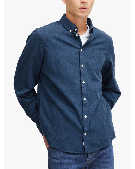 Casual Friday Blue Anton Fil A Fil Long Sleeve Shirt for men