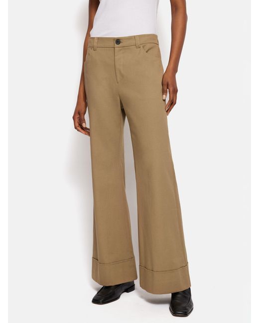 Jigsaw Natural Cotton Drill Turn-up Trousers