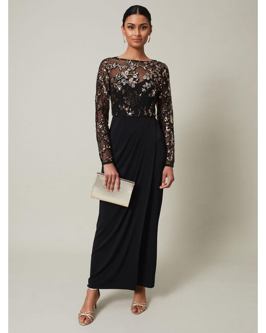 Phase Eight Black Collection 8 Jacinta Sequin Jersey Maxi Dress