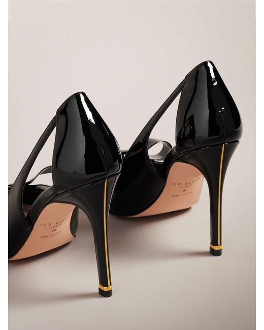 Ted Baker Natural Orliney Patent Bow Cut Out Heeled Court Shoes