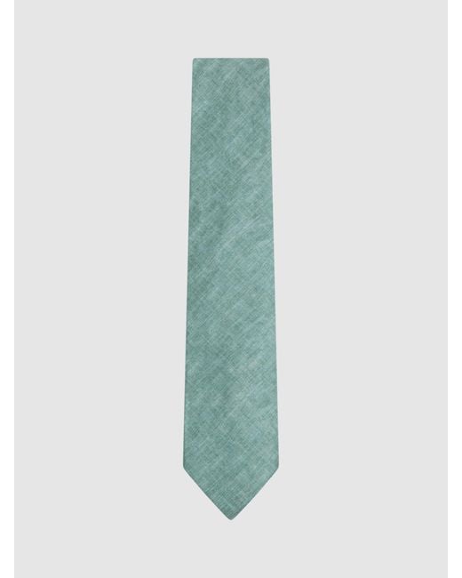 Reiss Green Vitali Linen Tie for men