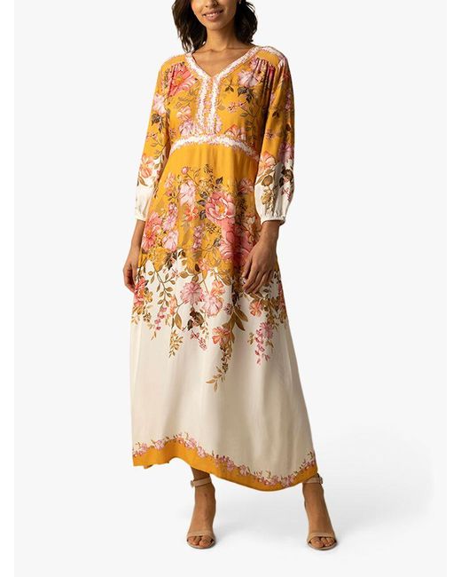 Raishma Metallic Aurelia Floral Midi Dress