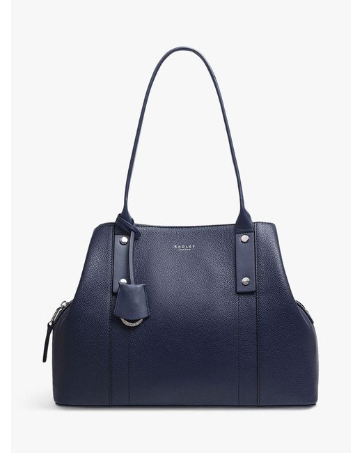 Radley Blue Provence Street Medium Leather Zip Top Shoulder Bag