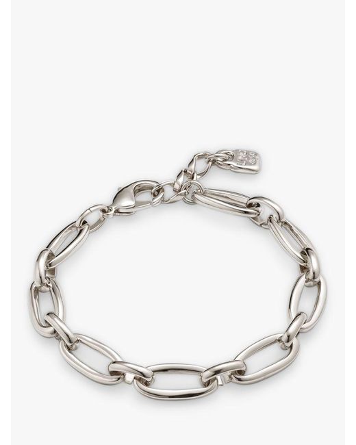 Uno De 50 Metallic Alien Oval Link Chain Bracelet