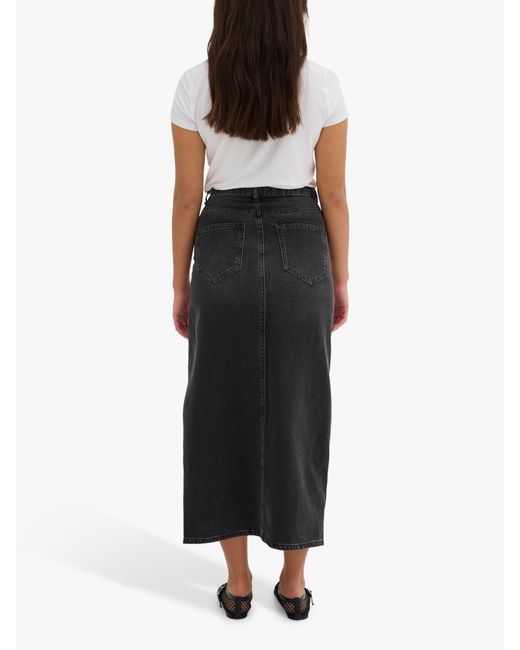 My Essential Wardrobe Black Louis Crossover Waist Denim Skirt