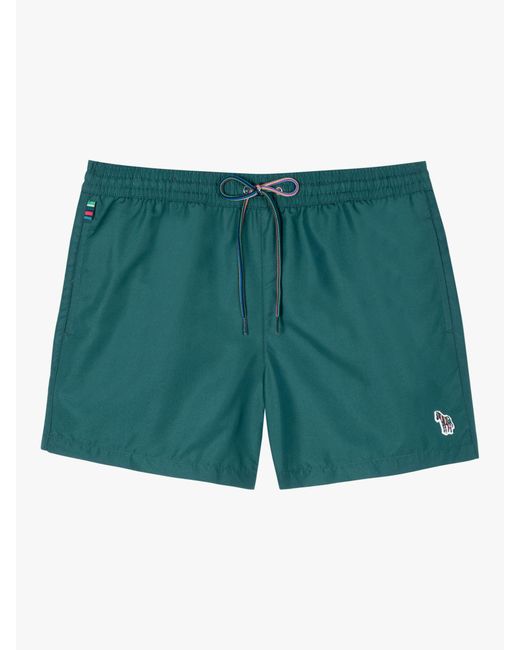 Paul Smith Green Zebra Logo Recycled Polyester Swim Shorts for men