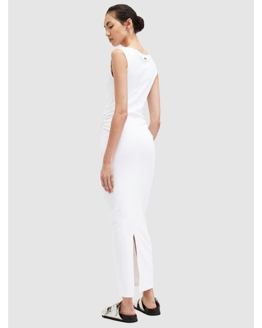 AllSaints White Katarina Sleeveless Organic Cotton Maxi Dress