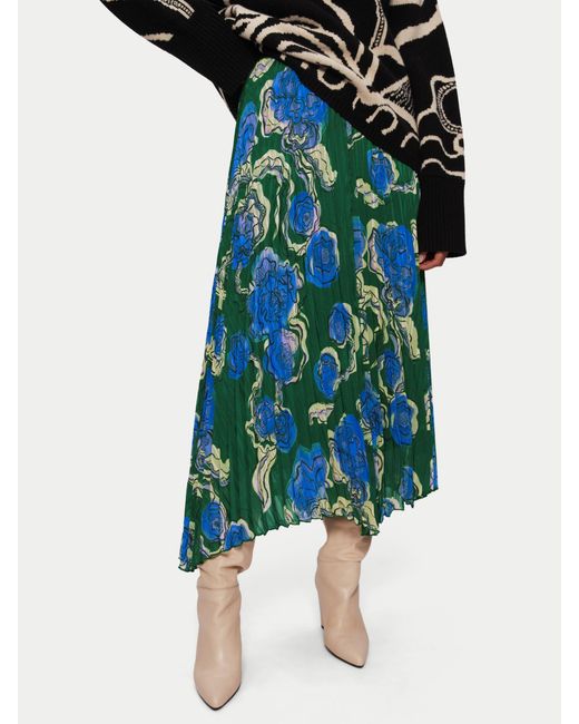 Jigsaw Green Sharan Ranshi Midi Skirt