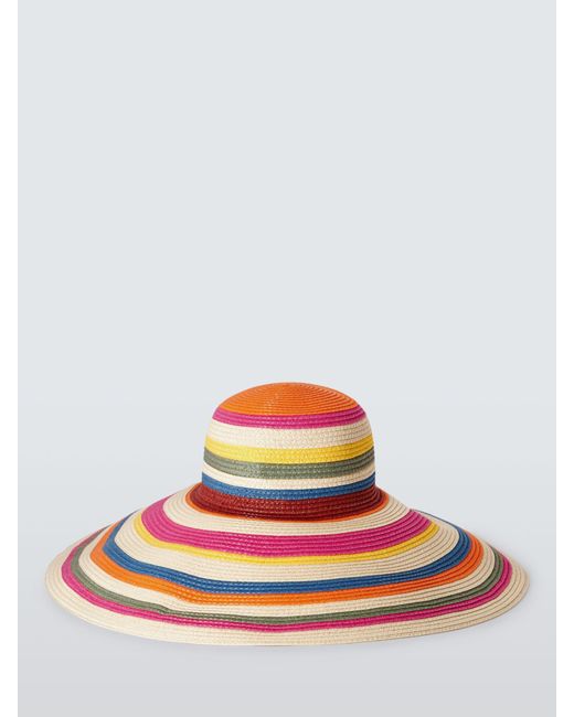 John Lewis Multicolor Large Striped Floppy Hat