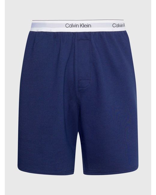 Calvin Klein Blue Slogan Lounge Shorts for men