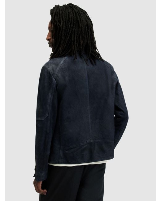 AllSaints Blue Cora Leather Jacket for men