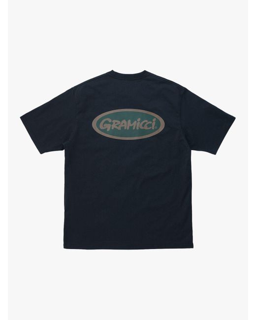 Gramicci Blue Oval Logo Organic Cotton T-shirt for men