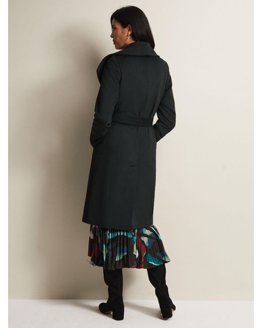 Phase Eight Black Nicci Belted Wool Blend Coat