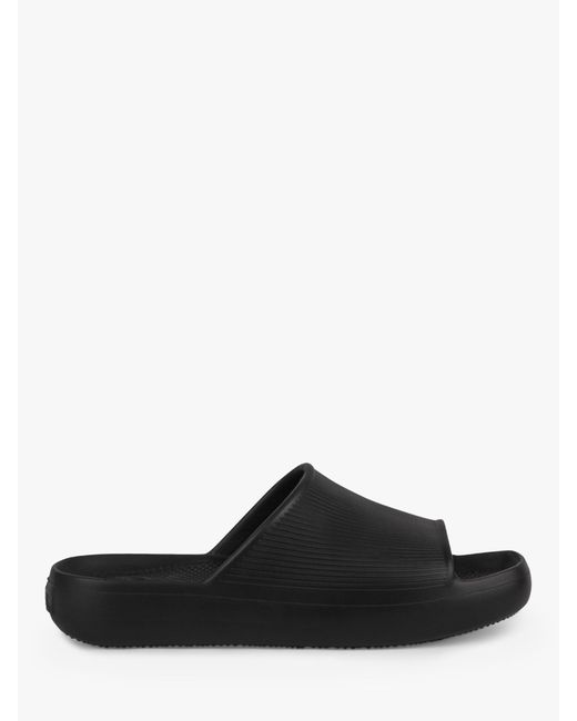 Totes Black Solbounce Ribbed Slider Sandals