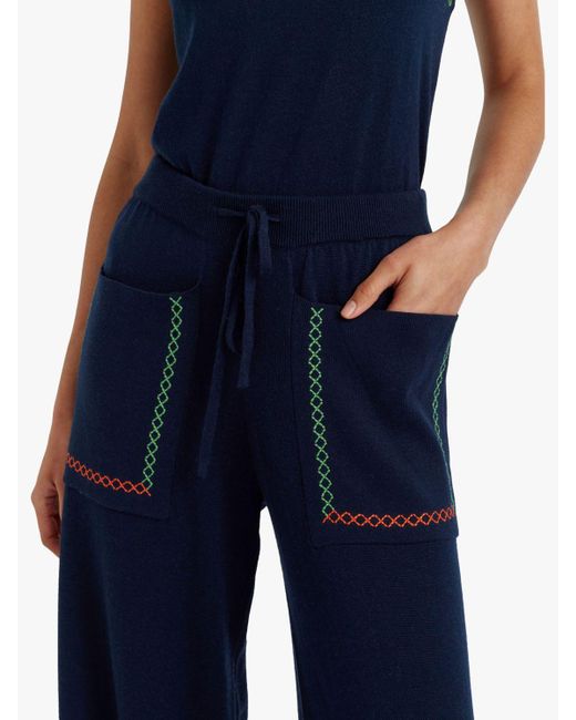 Chinti & Parker Blue Santorini Cotton Cashmere Blend Trousers