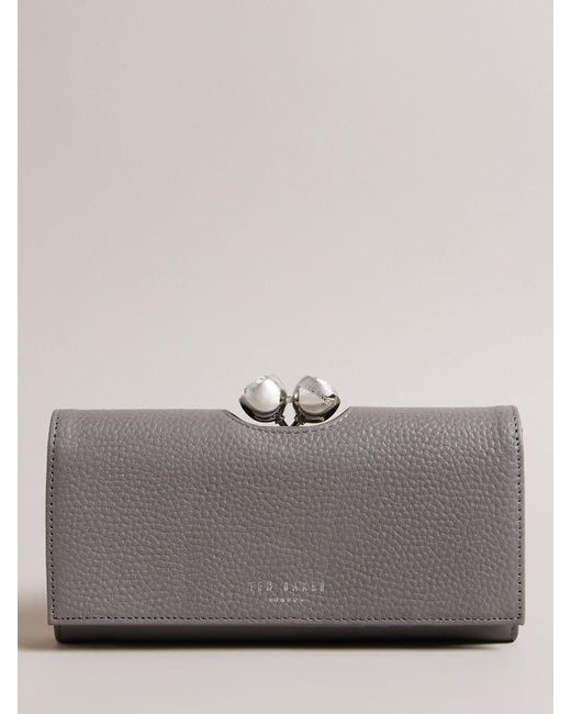 Ted Baker Gray Rosyela Grained Leather Purse