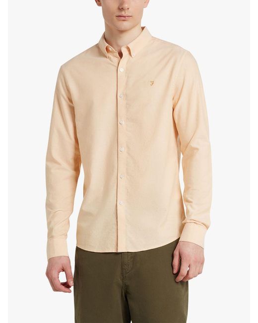 Farah Natural Brewer Long Sleeve Shirt for men