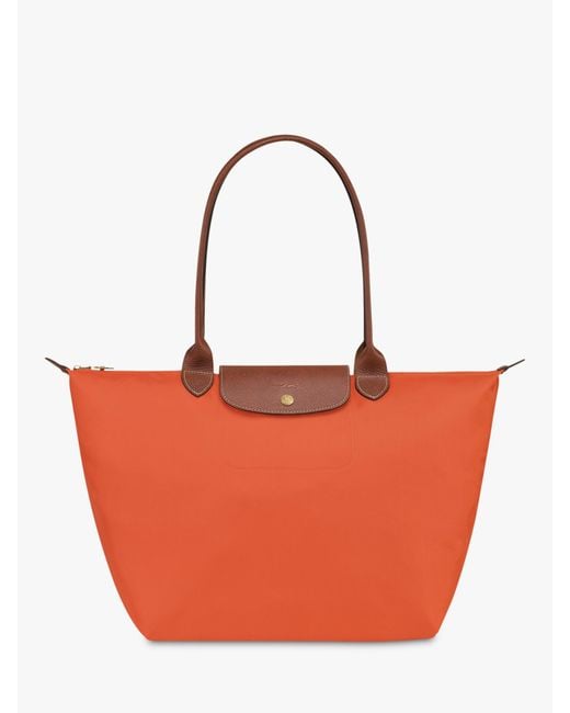 Longchamp Orange Le Pliage Original Large Shoulder Bag