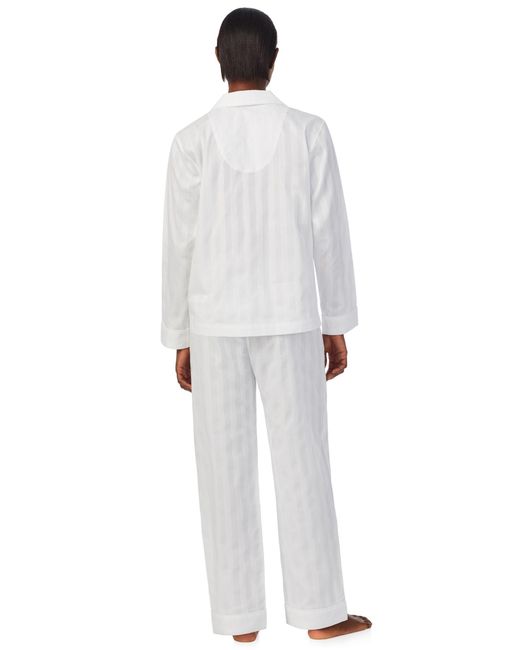 Ralph Lauren White Lauren Shadow Stripe Pyjamas